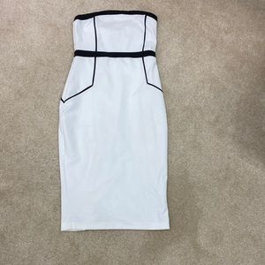 Express black and white strapless dress